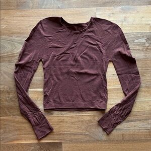 Women's Long Sleeve Athletic Top - Brown